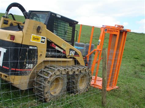 skid steer fence builder|skid steer fence stretcher.